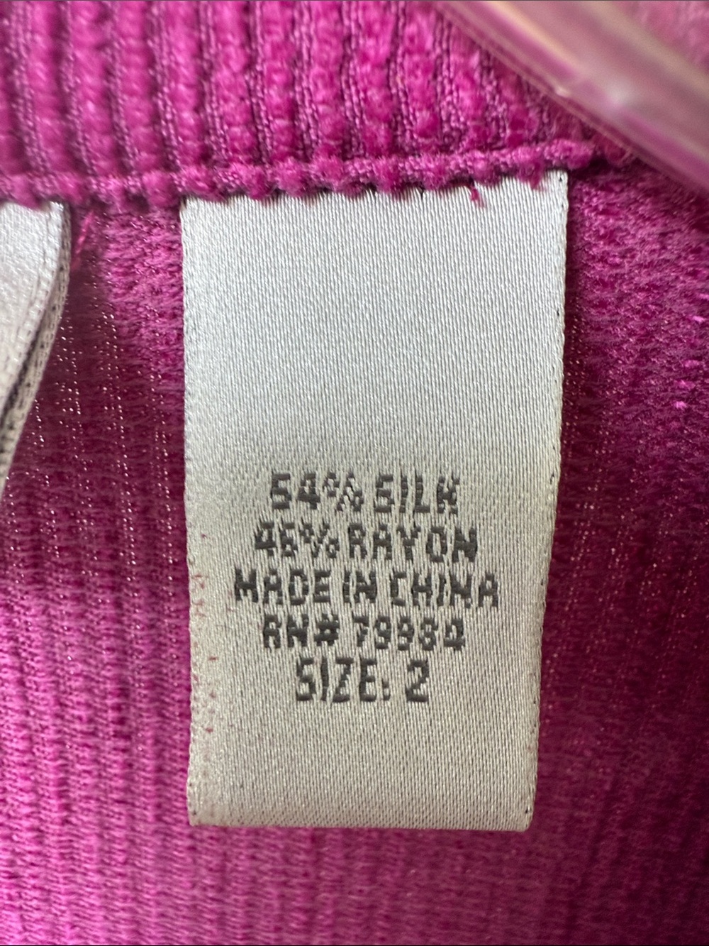 Chico's Women's Button-Front Long Sleeve Shirt Jacket - Fuchsia - Picture 2 of 2
